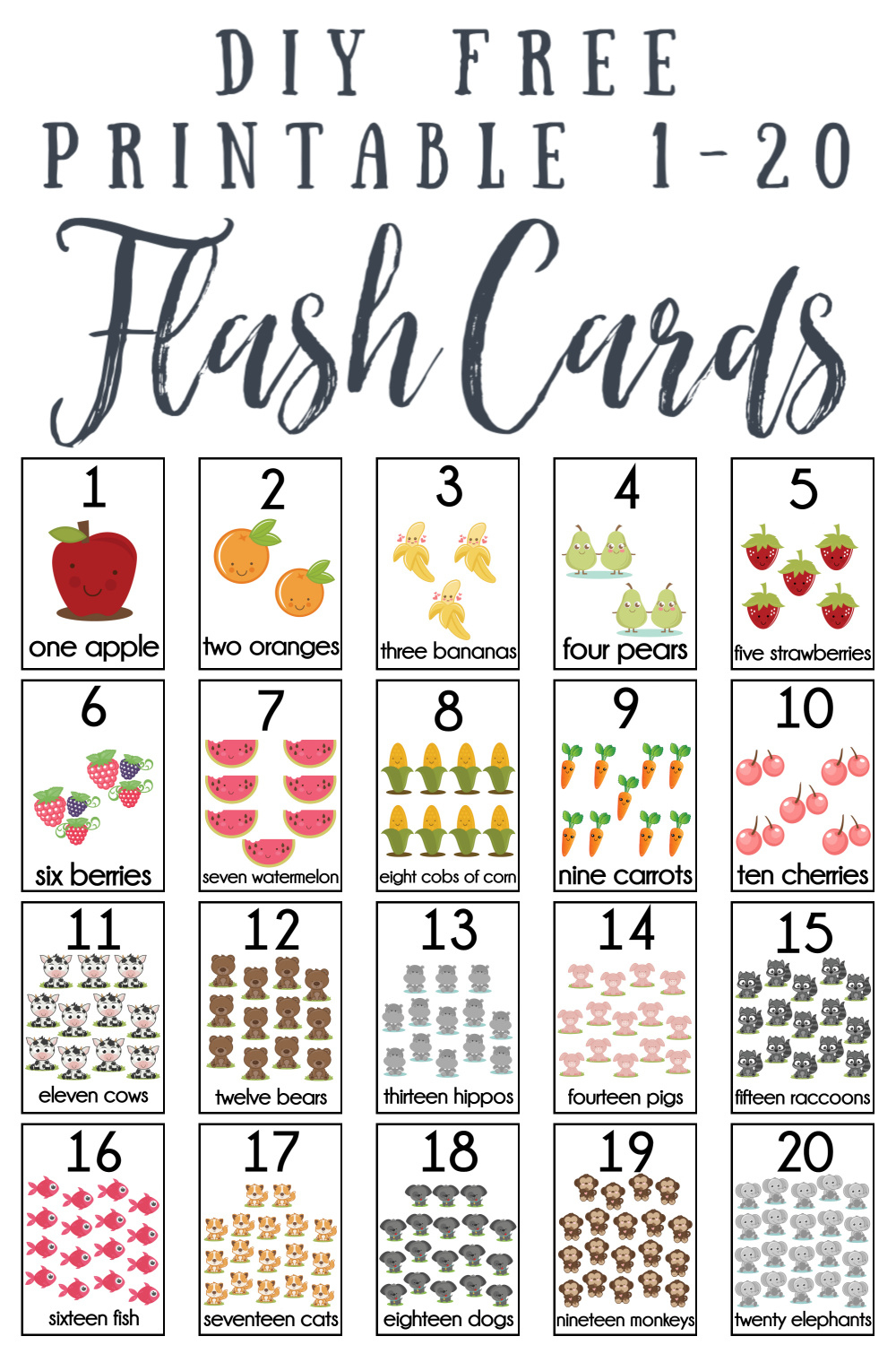 Diy Number Flash Cards Free Printable - Extreme Couponing Mom inside Free Number Cards Printable