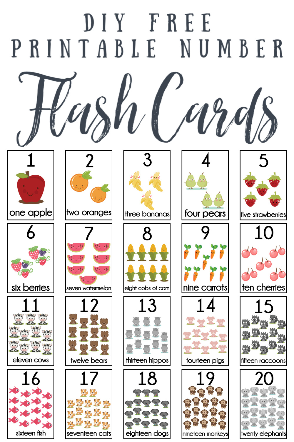 Diy Number Flash Cards Free Printable - Extreme Couponing Mom intended for Free Printable Number Cards 1 20