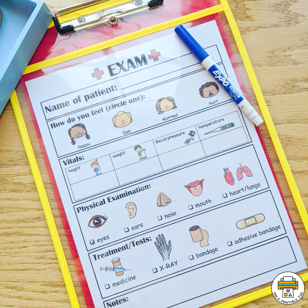 Doctor&amp;#039;S Office Dramatic Play Pack regarding Doctor&amp;#039;S Office Dramatic Play Free Printables