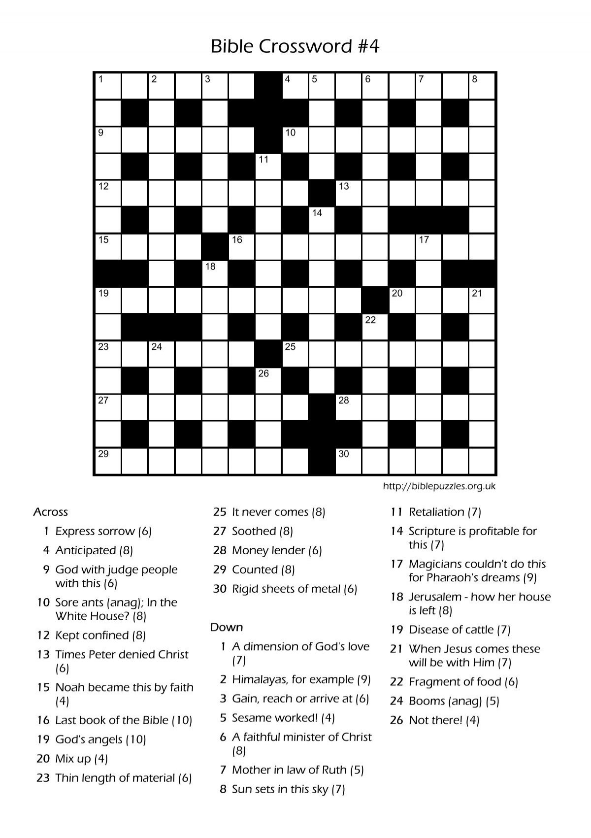 Download Printable Bible Crossword - Bible Puzzles with regard to Bible Crossword Puzzle Printable
