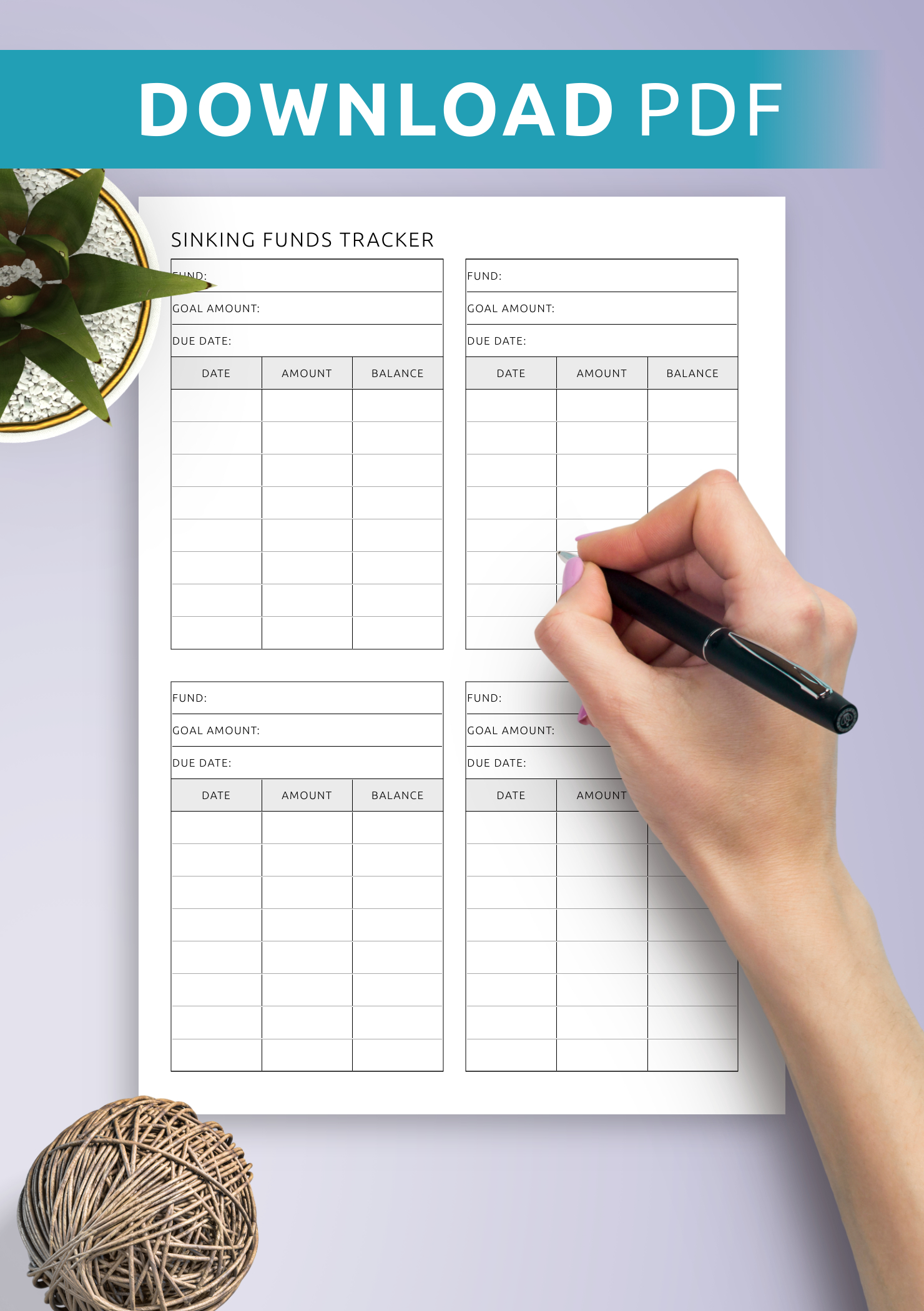 Download Printable Blank Sinking Funds Tracker Template Pdf in Sinking Funds Tracker Printable Free