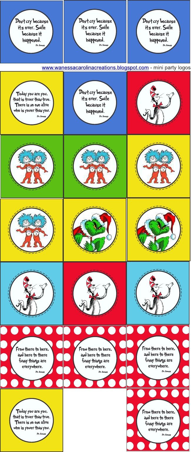 Dr Seuss Printable Collectionwanessa Carolina | Pdf inside Printable Dr Seuss Cupcake Toppers