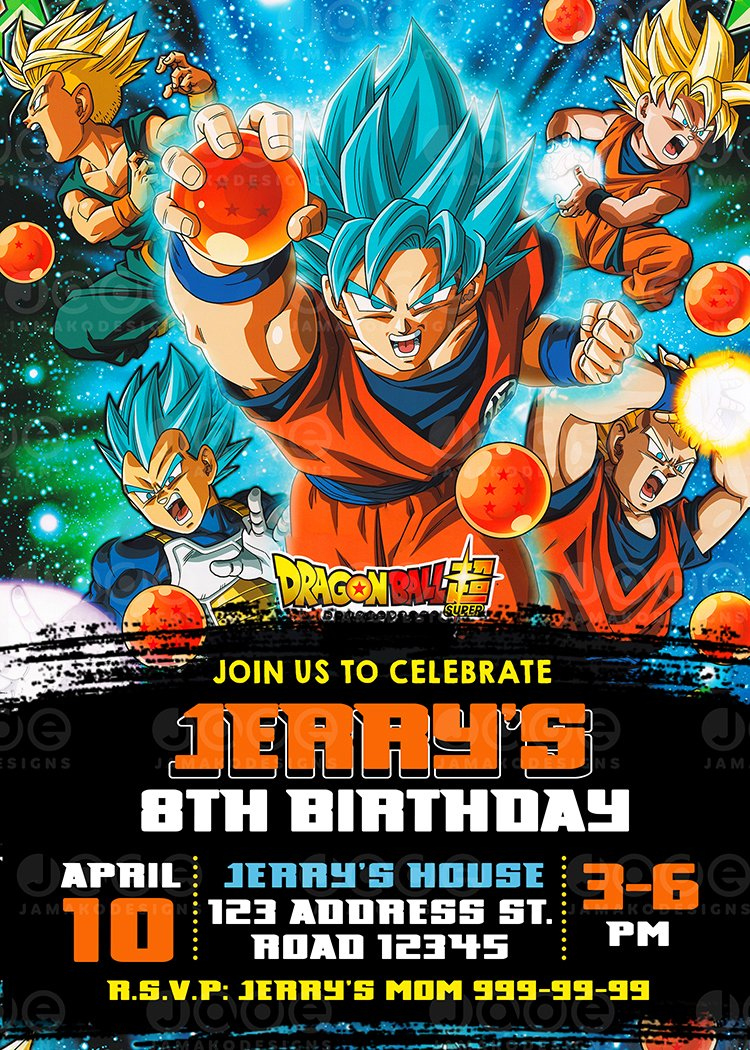 Dragon Ball Z Party Printable Design - Jamakodesigns in Free Printable Dragon Ball Z Invitation Template