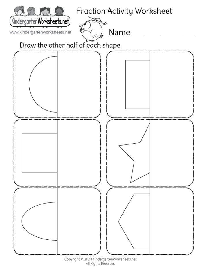 Halves Worksheet For Kindergarten
