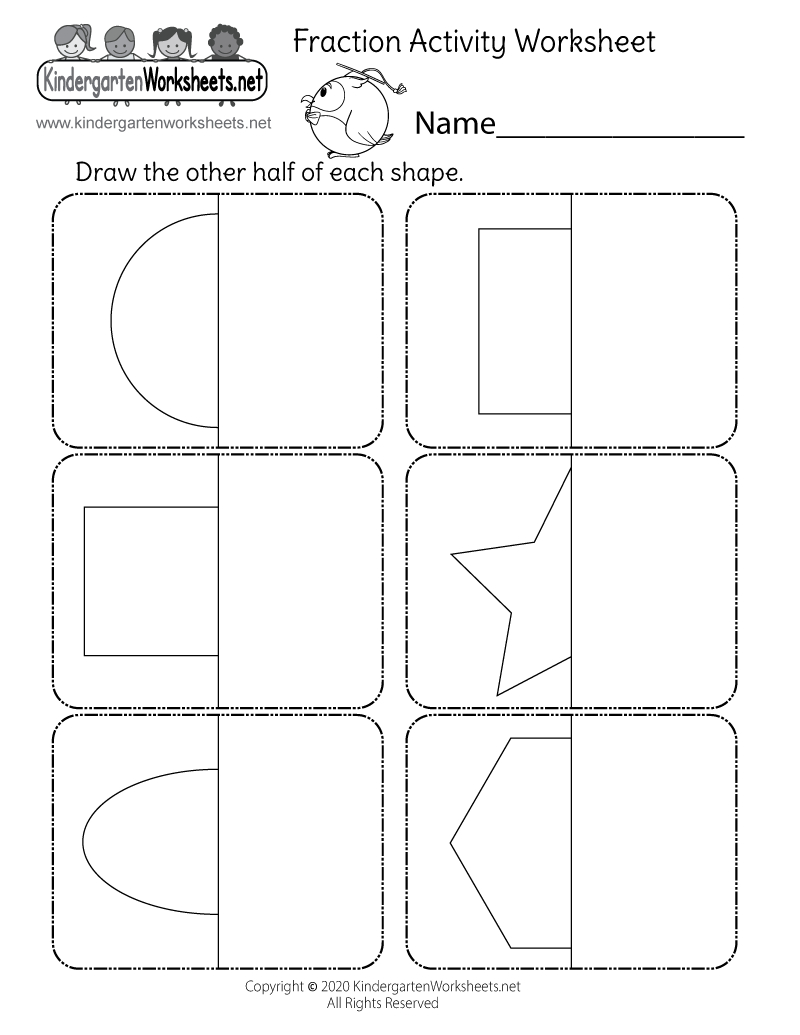 Draw The Other Half Of Shapes Worksheet - Free Printable, Digital intended for Halves Worksheet For Kindergarten