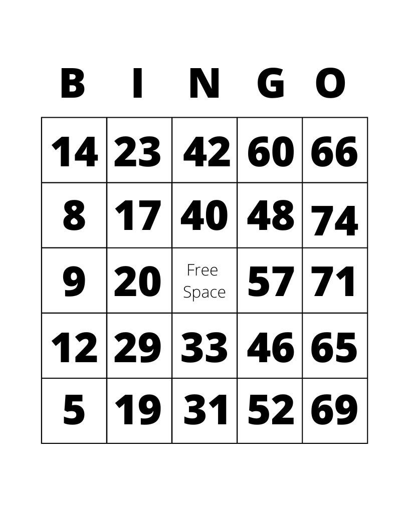 Druckbare Bingo Karten - Set Von 8 Brettern Minimalist Pdf Download Bingo Spiel pertaining to Large Print Bingo Cards