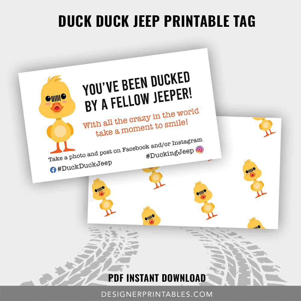Duck Duck Jeep Tag Printable - Yellow Duck - pertaining to Printable Editable Free Printable Duck Duck Jeep Tags