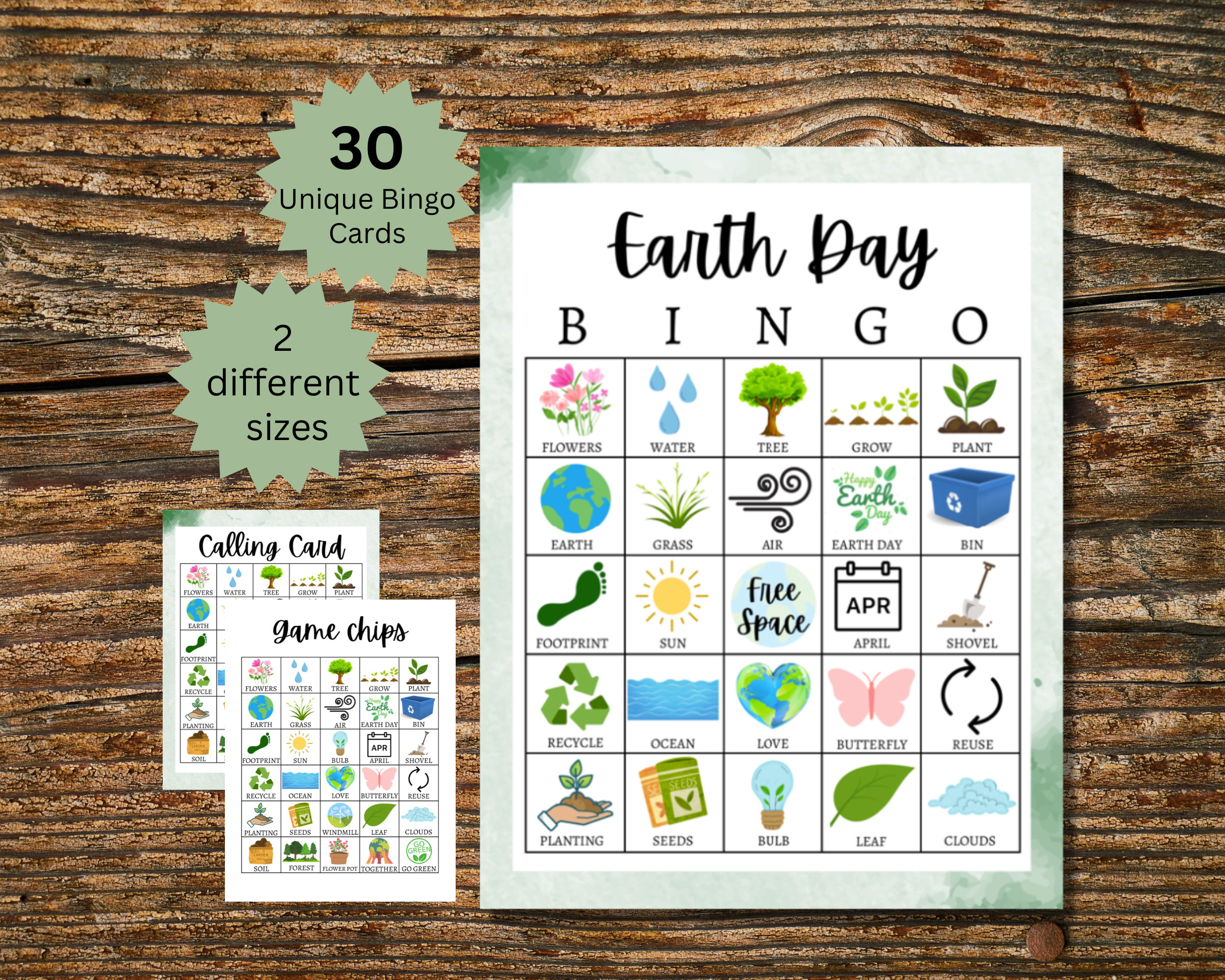 Earth Day Bingo Cards, Printable Earth Day Party Game For Groups, Fun Activity For Kids, Teens, And Adults, Includes Full And Half Pages regarding Earth Day Bingo Cards