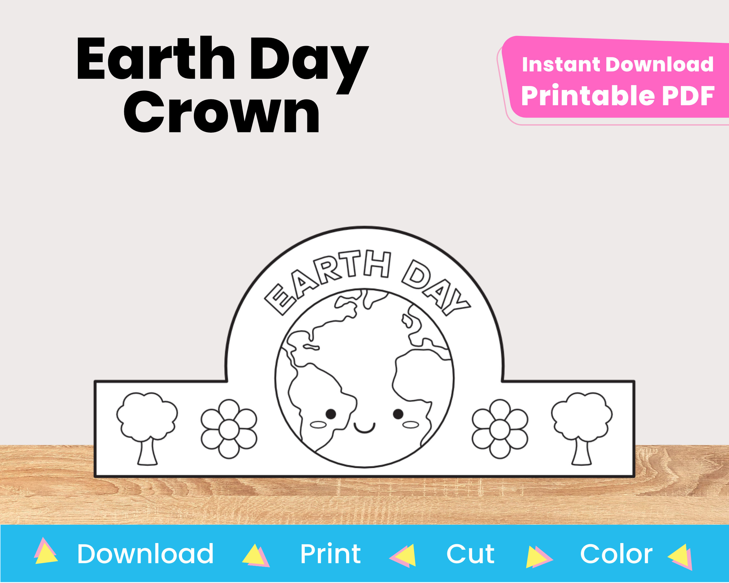 Earth Day Craft Printable Paper Crown Hat Template | Diy Kids throughout Printable Earth Day Hat