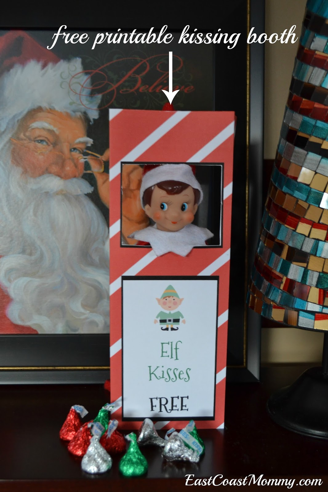 East Coast Mommy: Elf On The Shelf Kissing Booth (Free Printable) in Elf Kissing Booth Free Printable