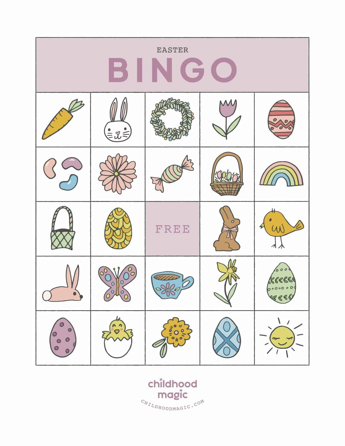 Easter Bingo - Childhood Magic pertaining to Easter Bingo Cards Printables