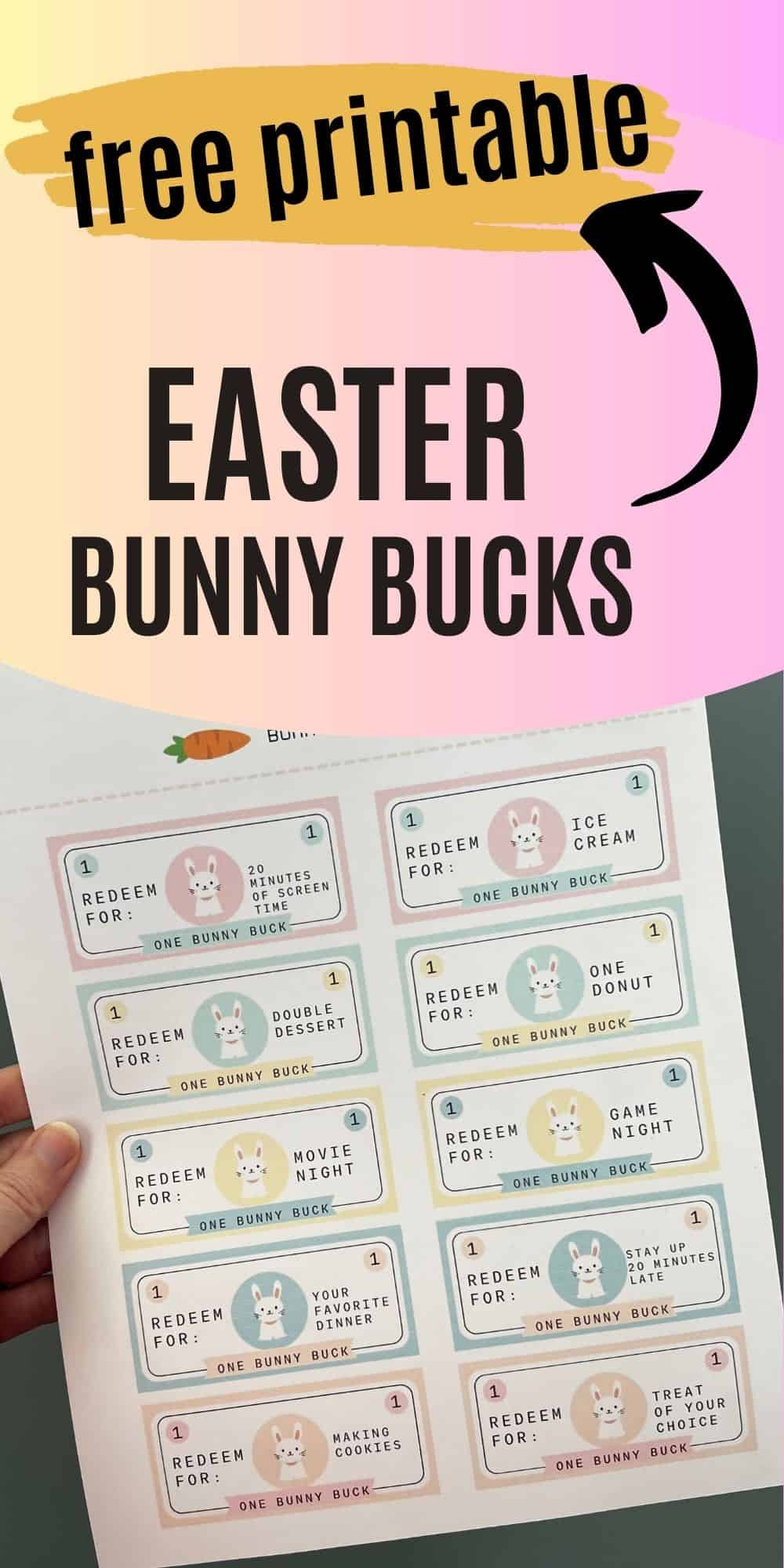 Easter Bunny Bucks - Free Printable - Celebrating With Kids pertaining to Free Printable Easter Bunny Money