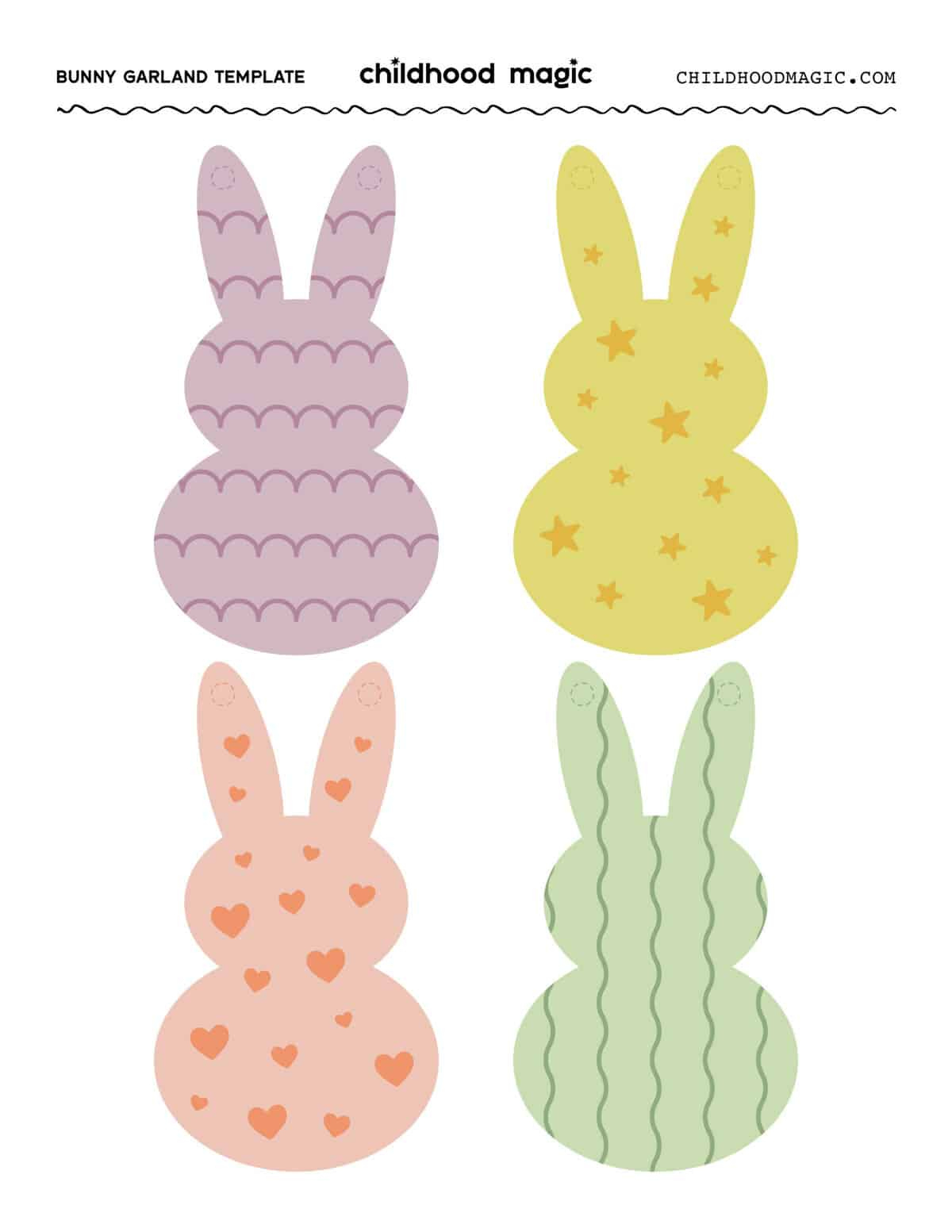 Easter Bunny Garland Craft - Childhood Magic throughout Free Printable Easter Decor