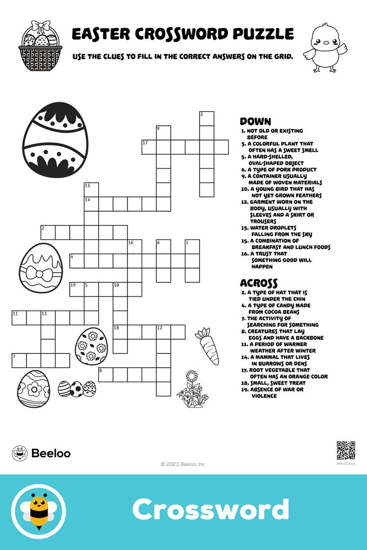 Easter Crossword Puzzle within Easter Crossword Printable