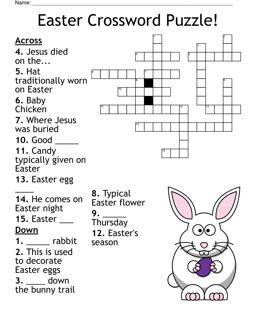 Easter Crossword Puzzle! - Wordmint with Free Printable Easter Crossword