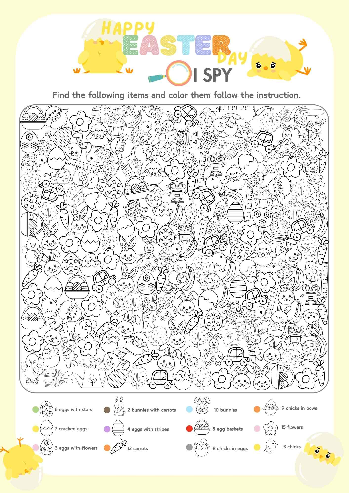 Easter Day I Spy Hard Activity Free Printable Pdf - Ezpzlearn intended for I Spy Printable Free