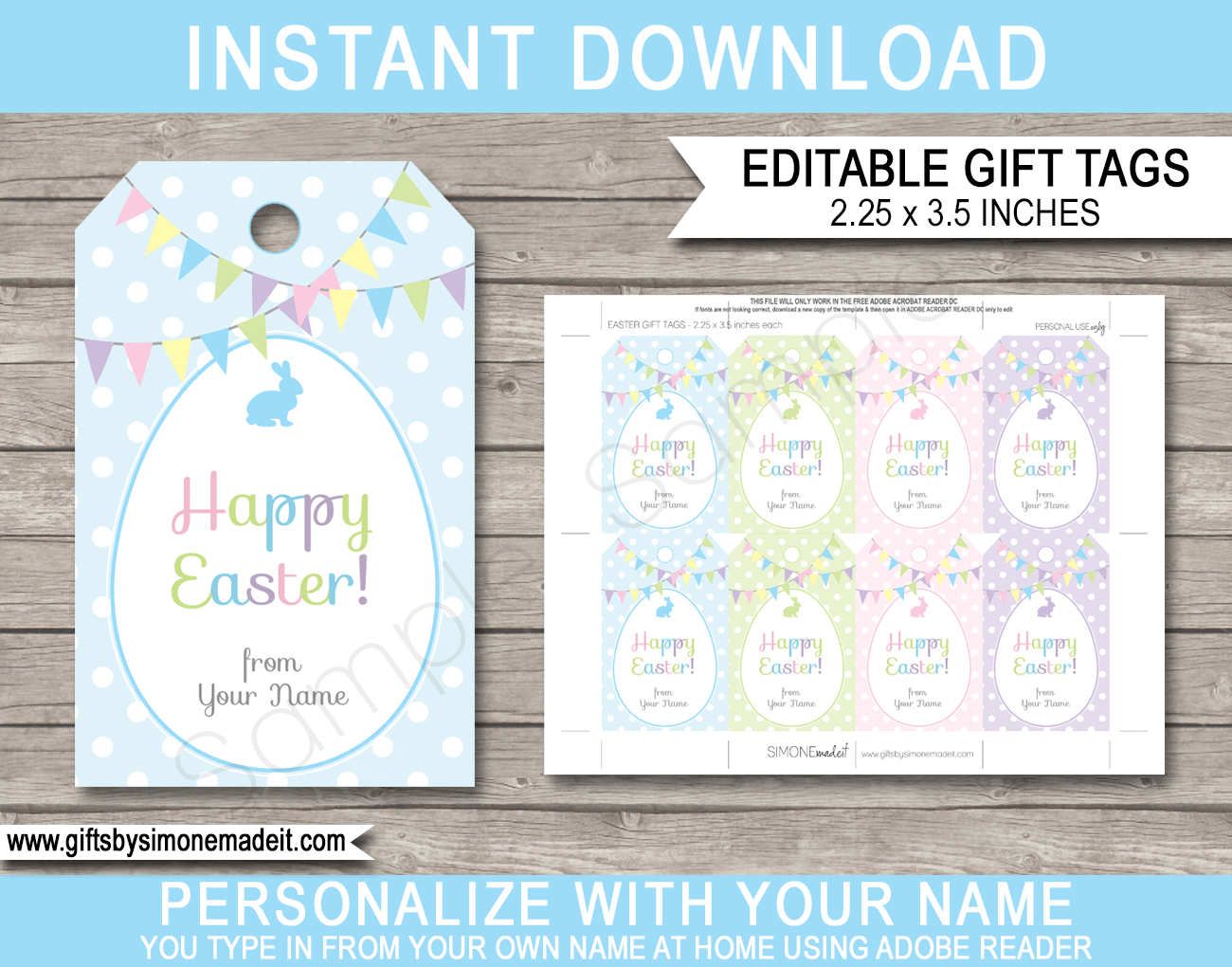 Easter Gift Tags inside Printable Easter Gift Tags Free