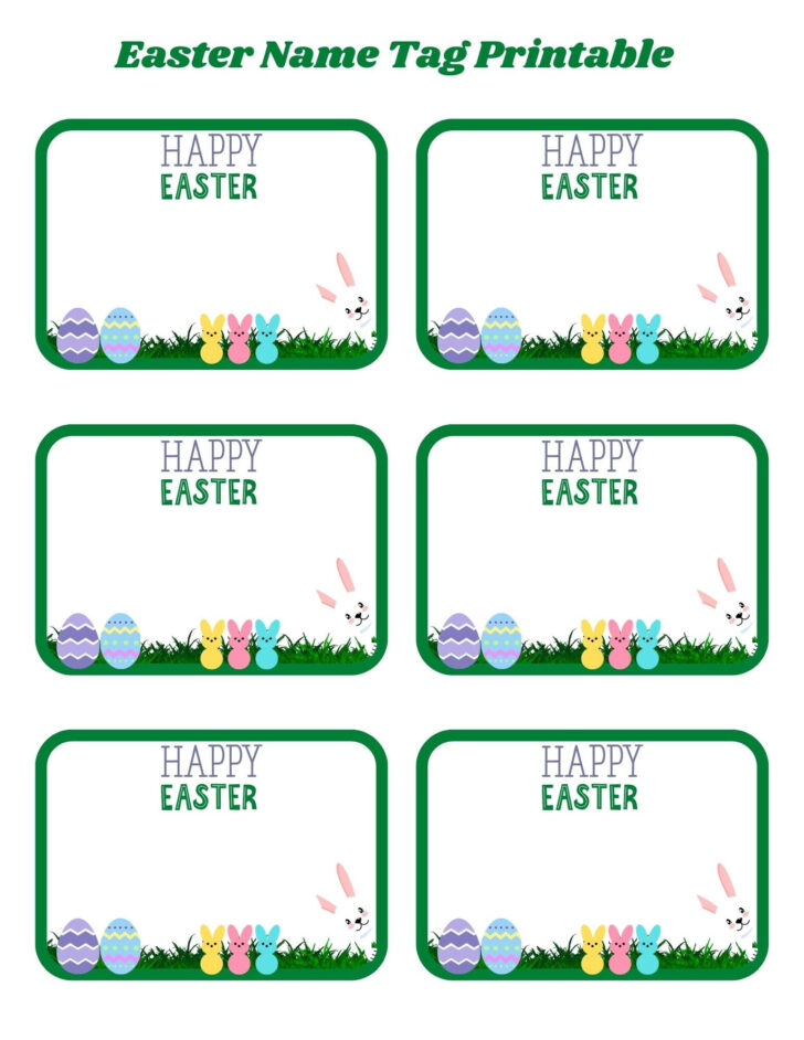 Printable Easter Egg Name Tags