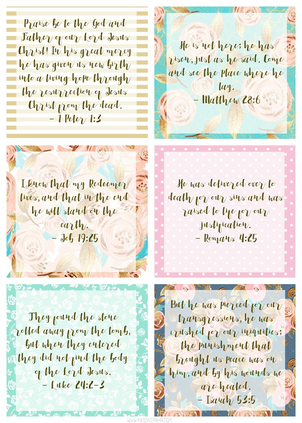 Easter Scripture Cards} - Hall Around Texas for Printable Easter Verses For Cards