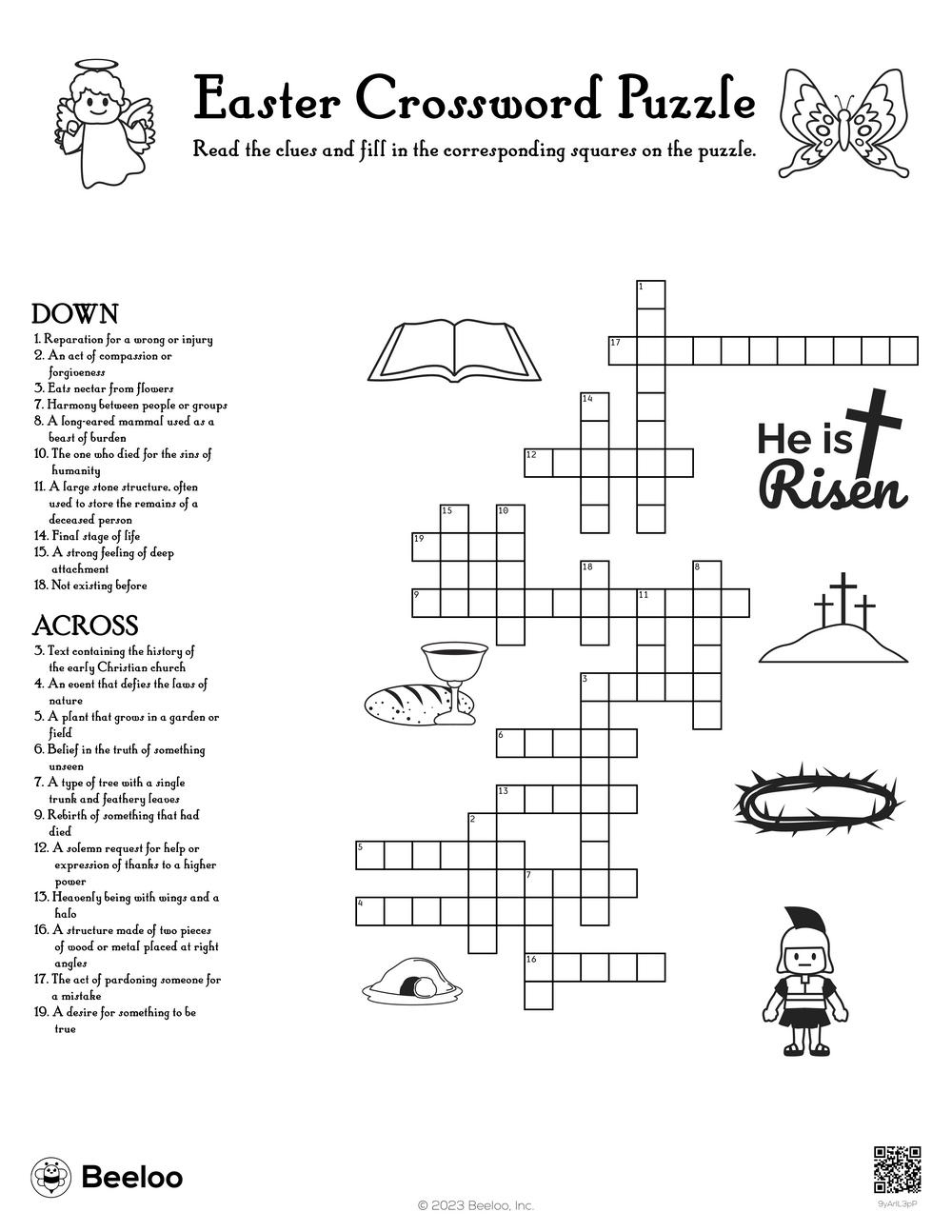 Easter-Themed Crossword Puzzles • Beeloo Printable Crafts And inside Free Printable Easter Crossword Puzzle