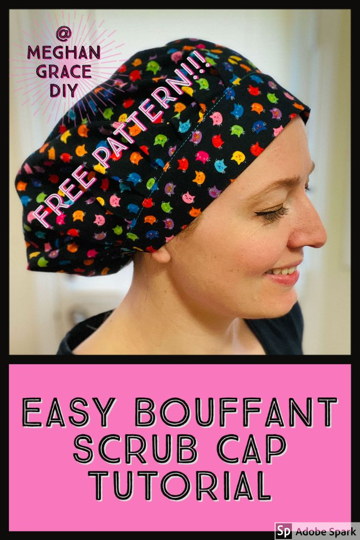 Easy Bouffant Scrub Cap Tutorial With Free Pattern throughout Printable Bouffant Scrub Hat Pattern Free