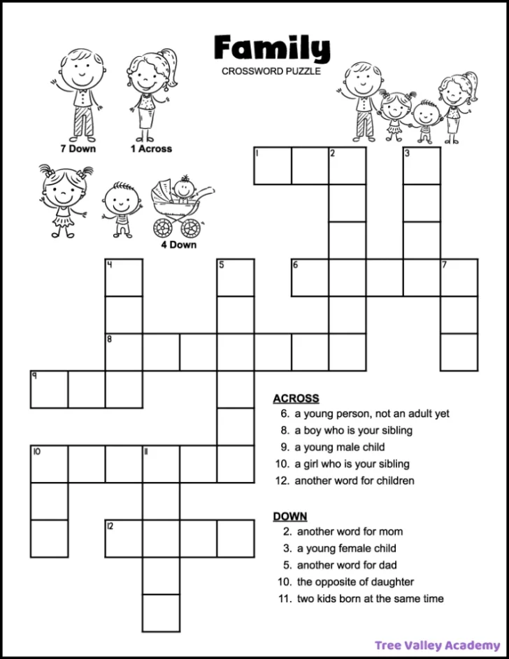 Printable Kids Crossword Puzzles