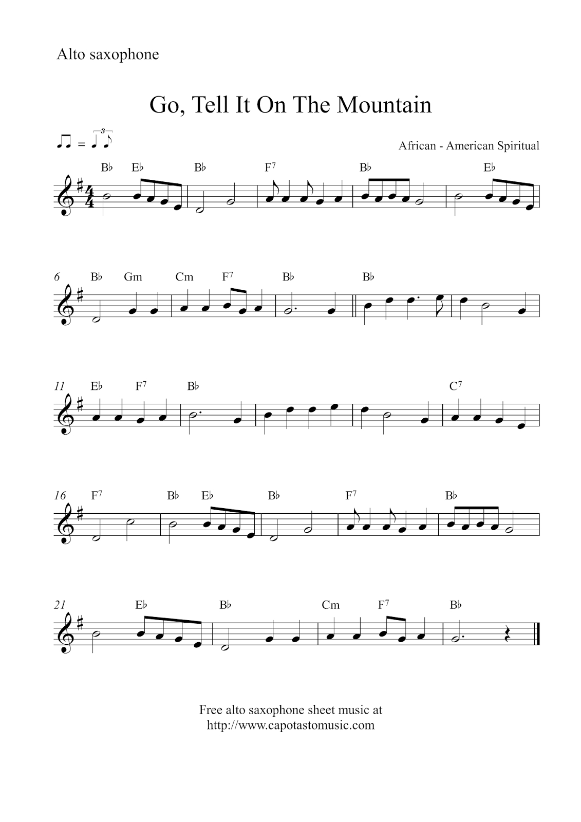 Easy Sheet Music For Beginners: Free Christmas Alto Saxophone intended for Free Printable Sheet Music For Alto Saxophone
