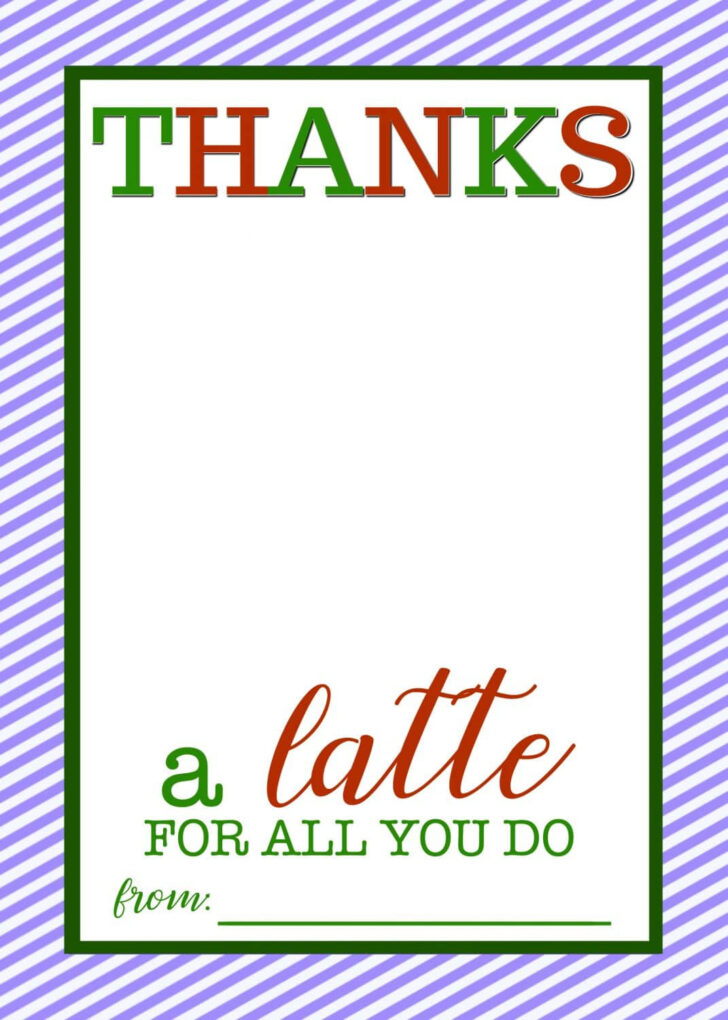 Thanks a Latte For All You Do Free Printable