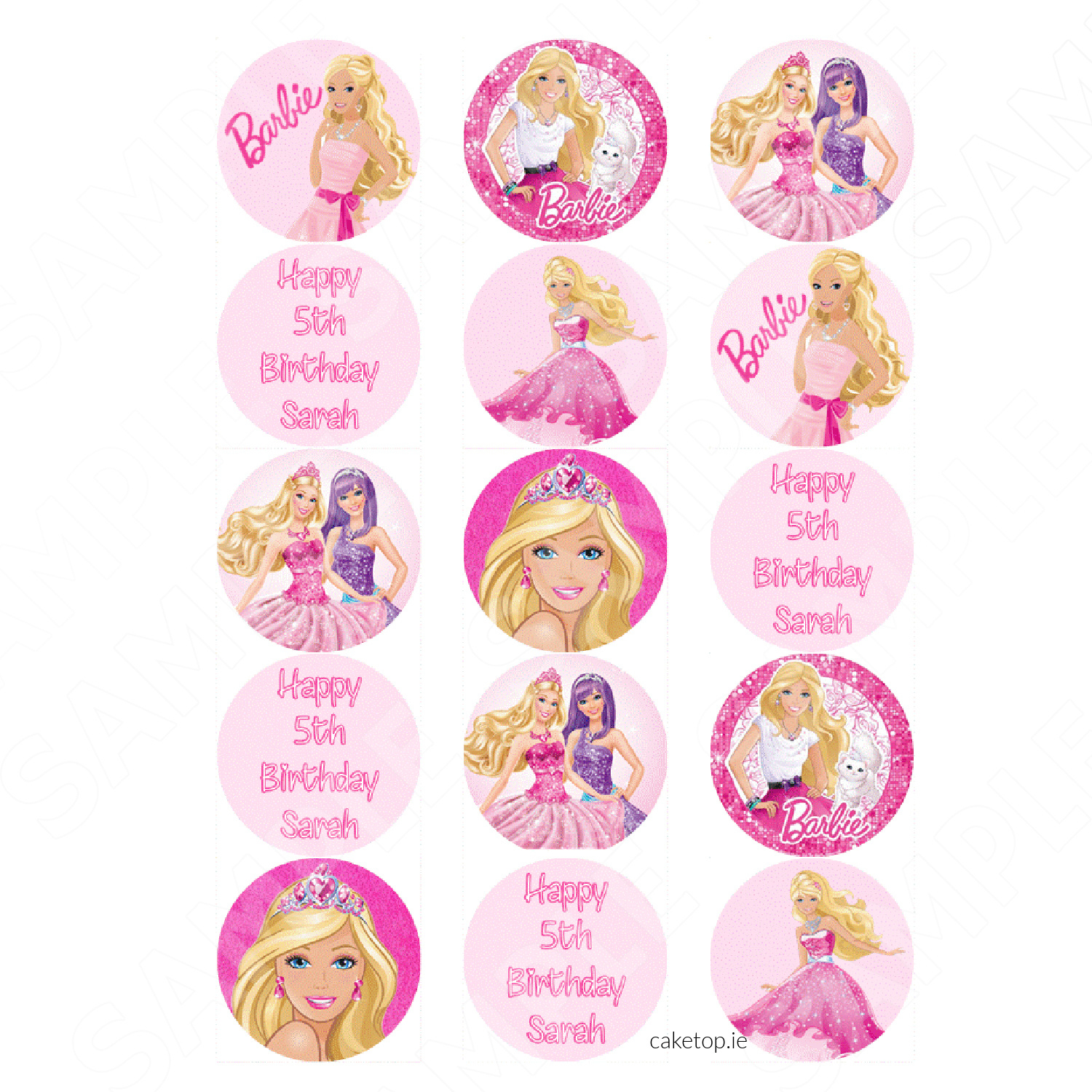 Edible Cake Toppers Ireland | High Quality Easy Peel Toppers inside Barbie Cupcake Toppers Printable