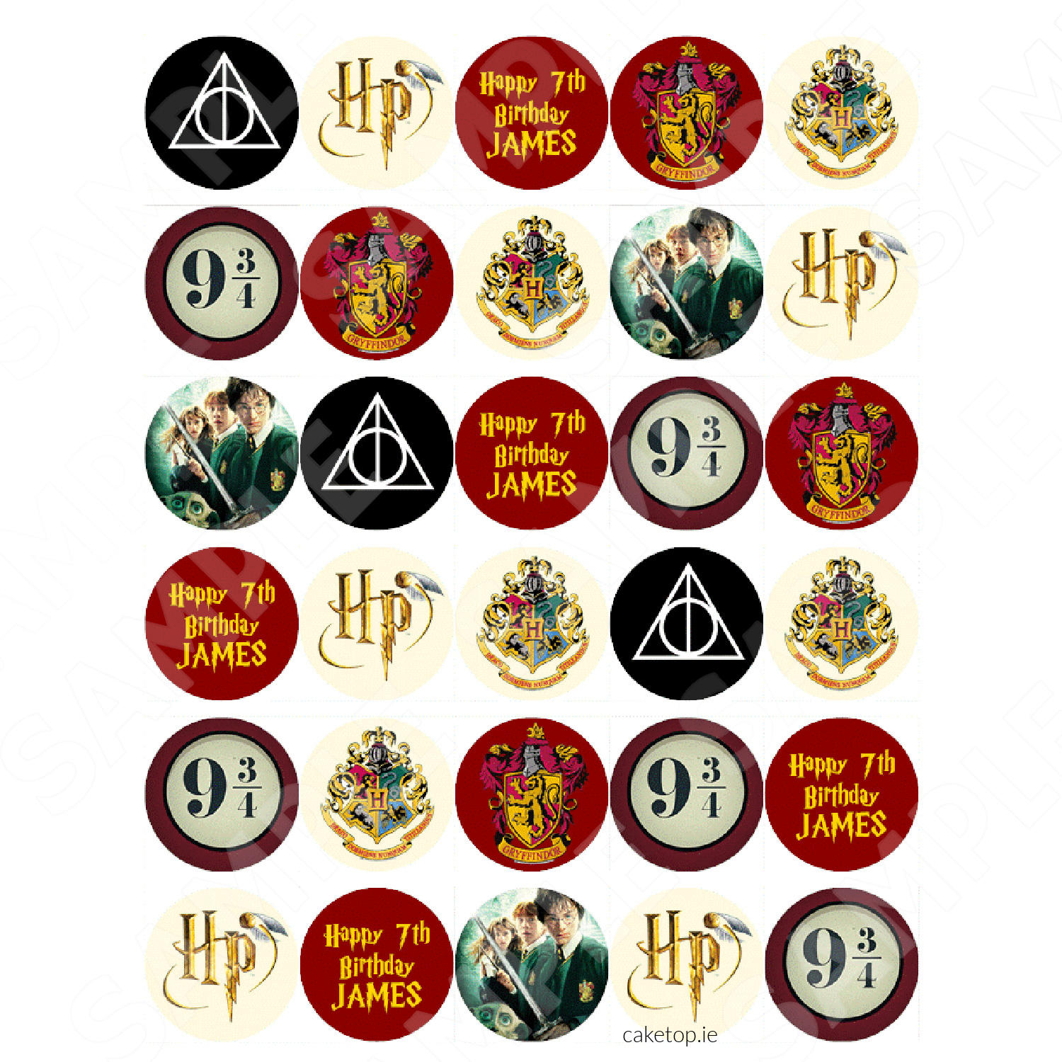 Edible Cake Toppers Ireland | High Quality Easy Peel Toppers intended for Printable Harry Potter Cupcake Toppers