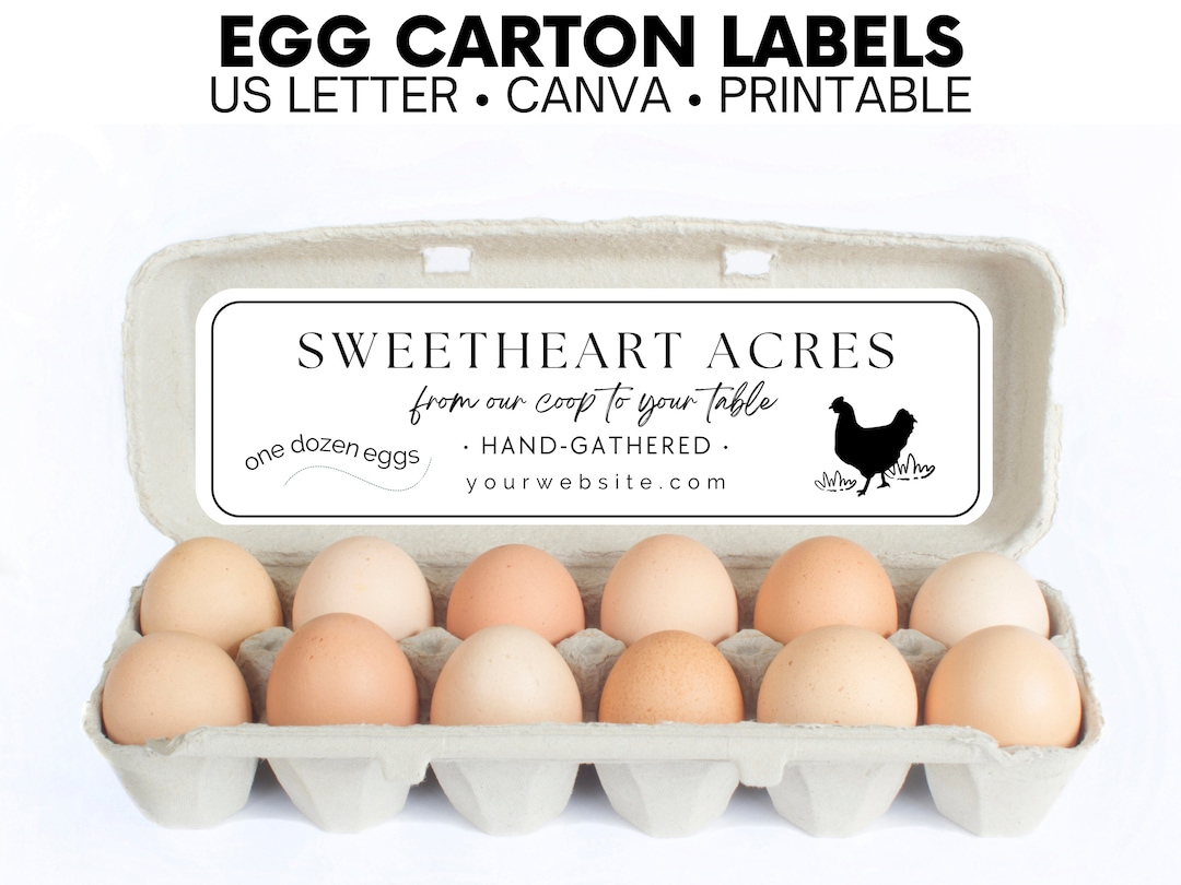 Editable Egg Carton Label, And Pdf Files, Custom Egg Carton regarding Printable Egg Carton Labels