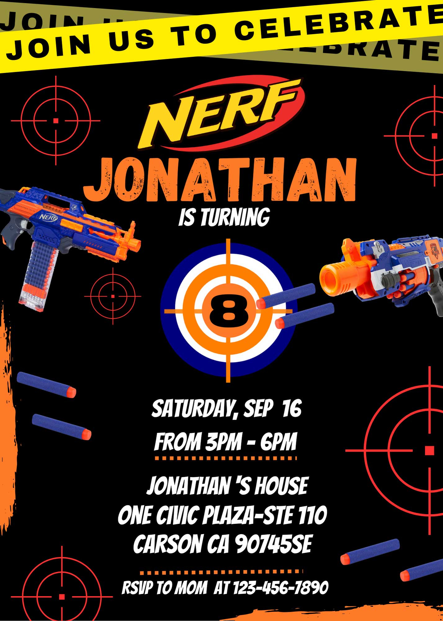 Editable Nerf Birthday Invitation Template | Fantastic Invite throughout Free Printable Nerf Gun Party Invitations Template Free