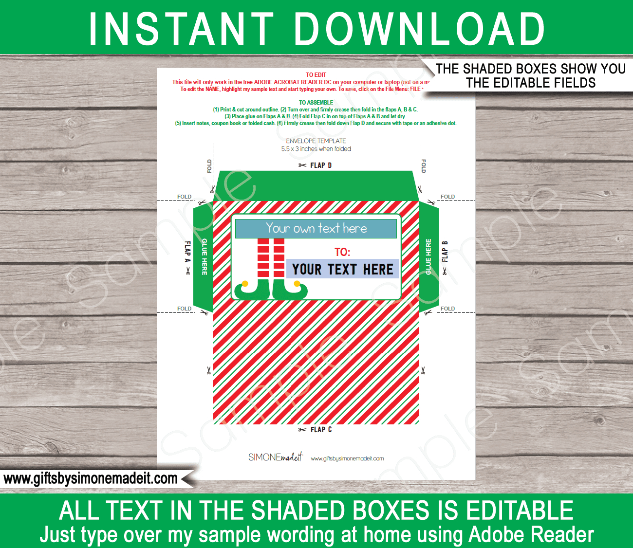 Elf Notes &amp;amp; Matching Envelope throughout Free Printable Elf Envelope