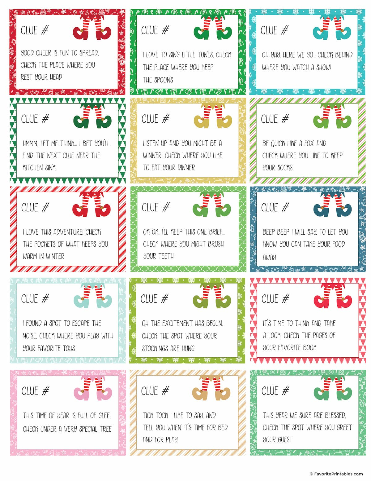 Elf On The Shelf Scavenger Hunt, Free Printable Game! - Favorite with Elf On The Shelf Scavenger Hunt Free Printable