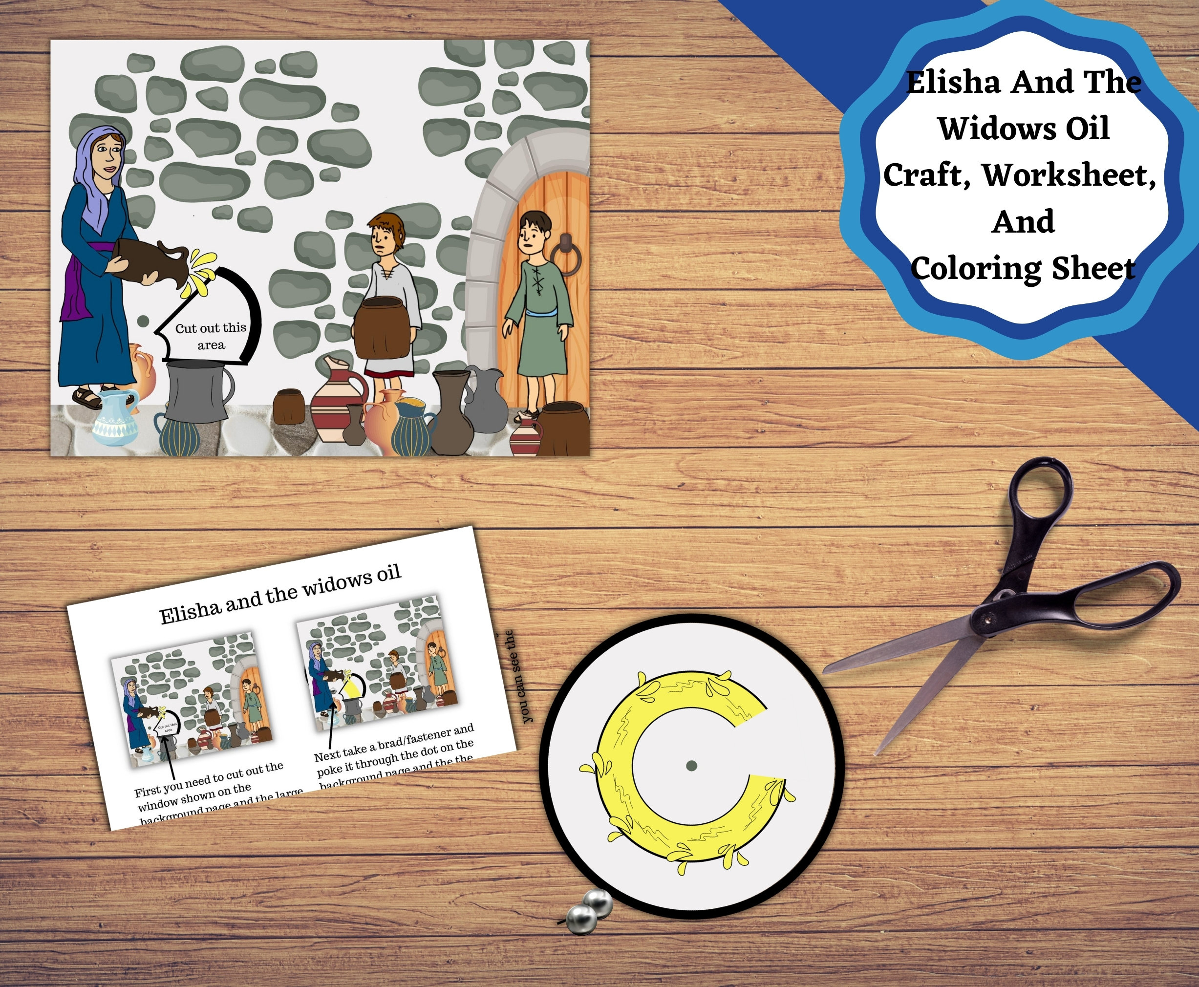 Elisha And The Widow&amp;#039;S Oil, Printable Bible Story Pages, Craft intended for Printable Elisha and the Widow&amp;amp;#039;s Oil Craft