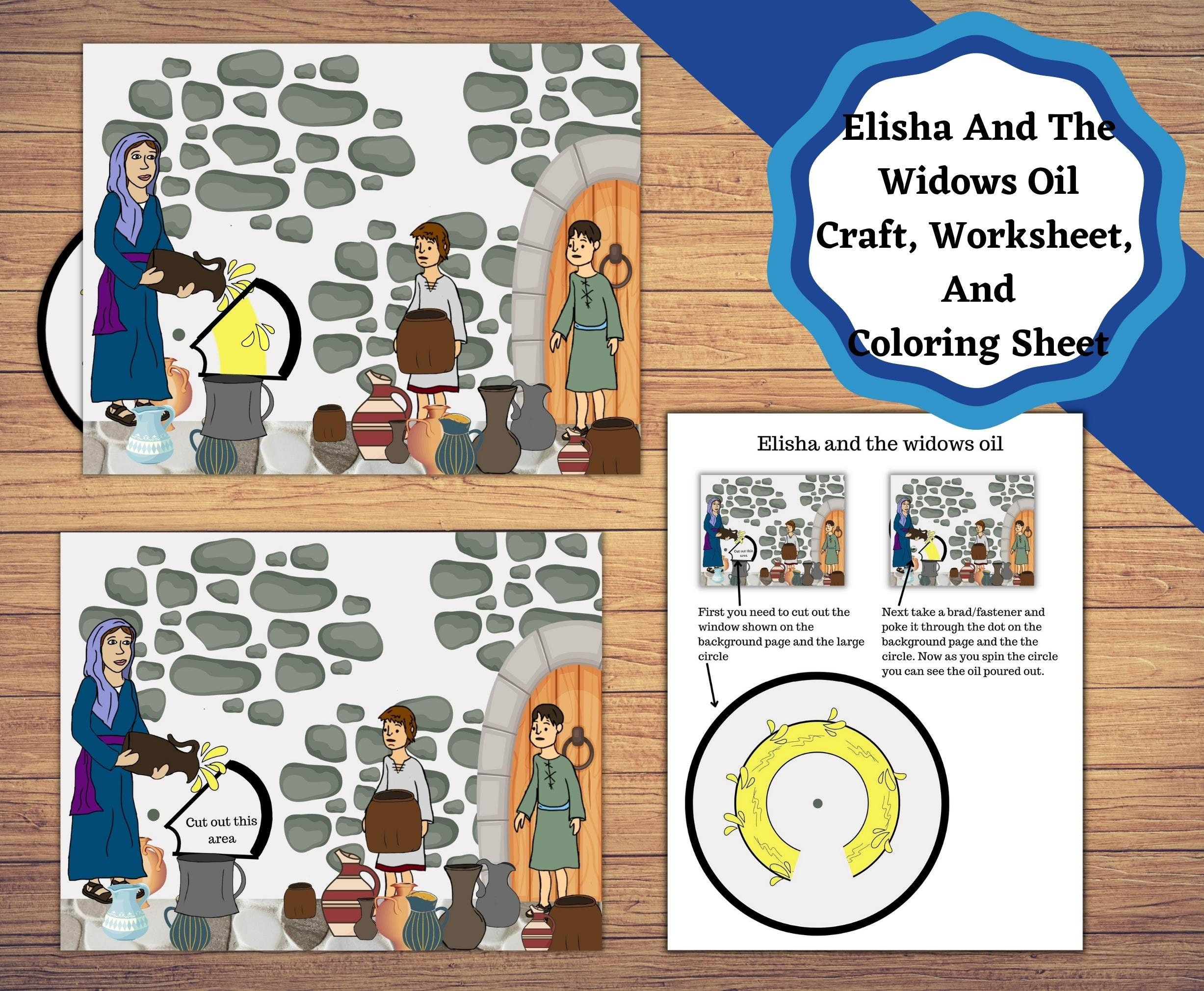 Elisha And The Widow&amp;#039;S Oil, Printable Bible Story Pages, Craft intended for Printable Elisha And The Widow&amp;#039;S Oil Craft