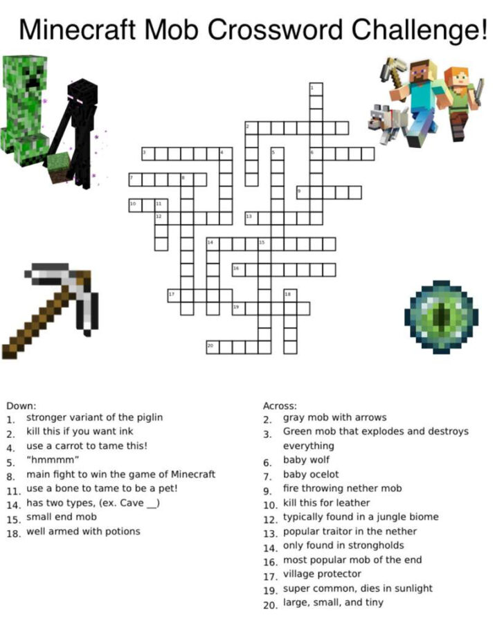 Minecraft Crossword Puzzle Printable