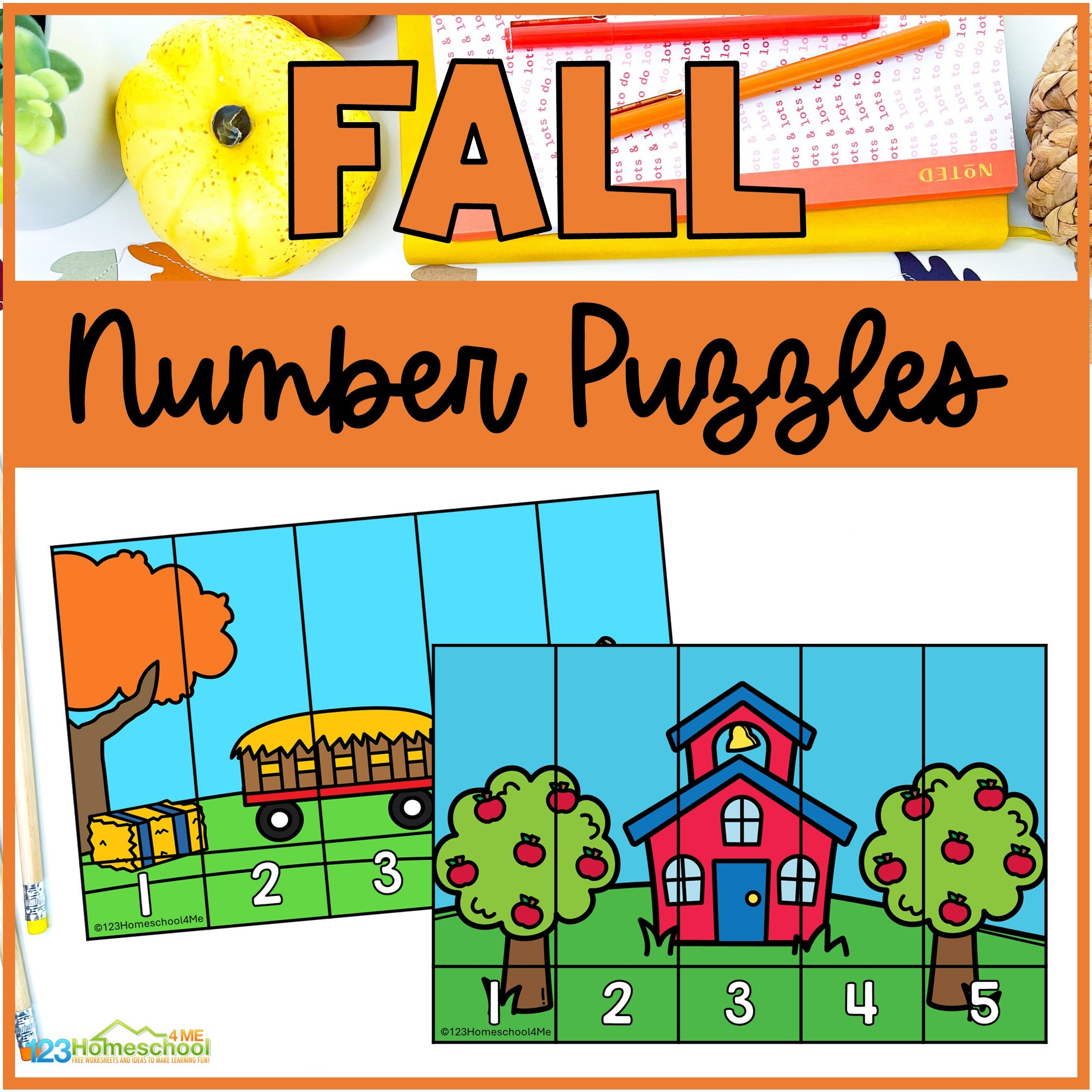 🌻 Fantastic Fall Number Sequencing Puzzles 1-10 with Printable Number Sequence Puzzle
