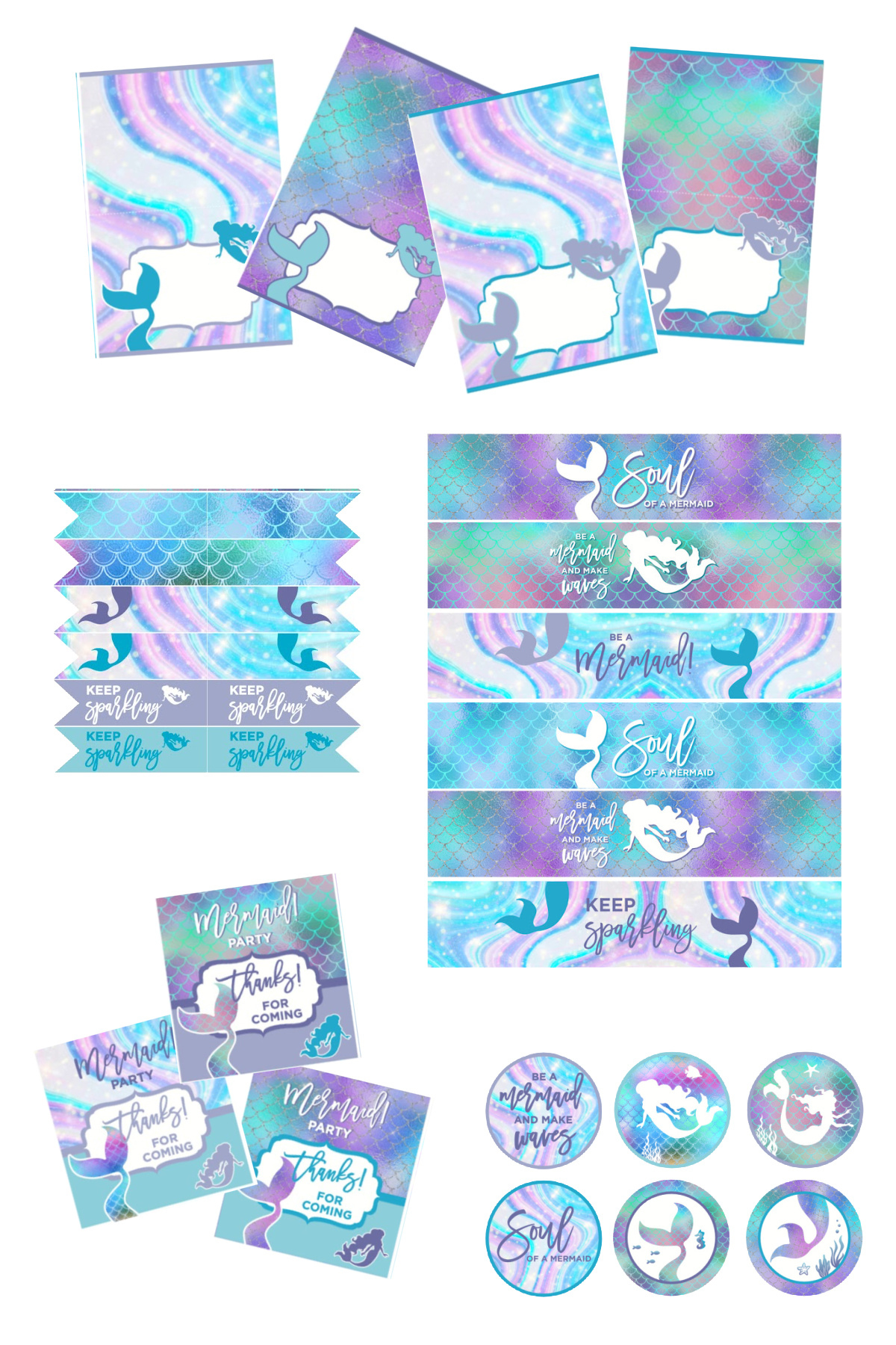 Fabulous Free Mermaid Party Printables! | Catch My Party with Free Printable Mermaid Party