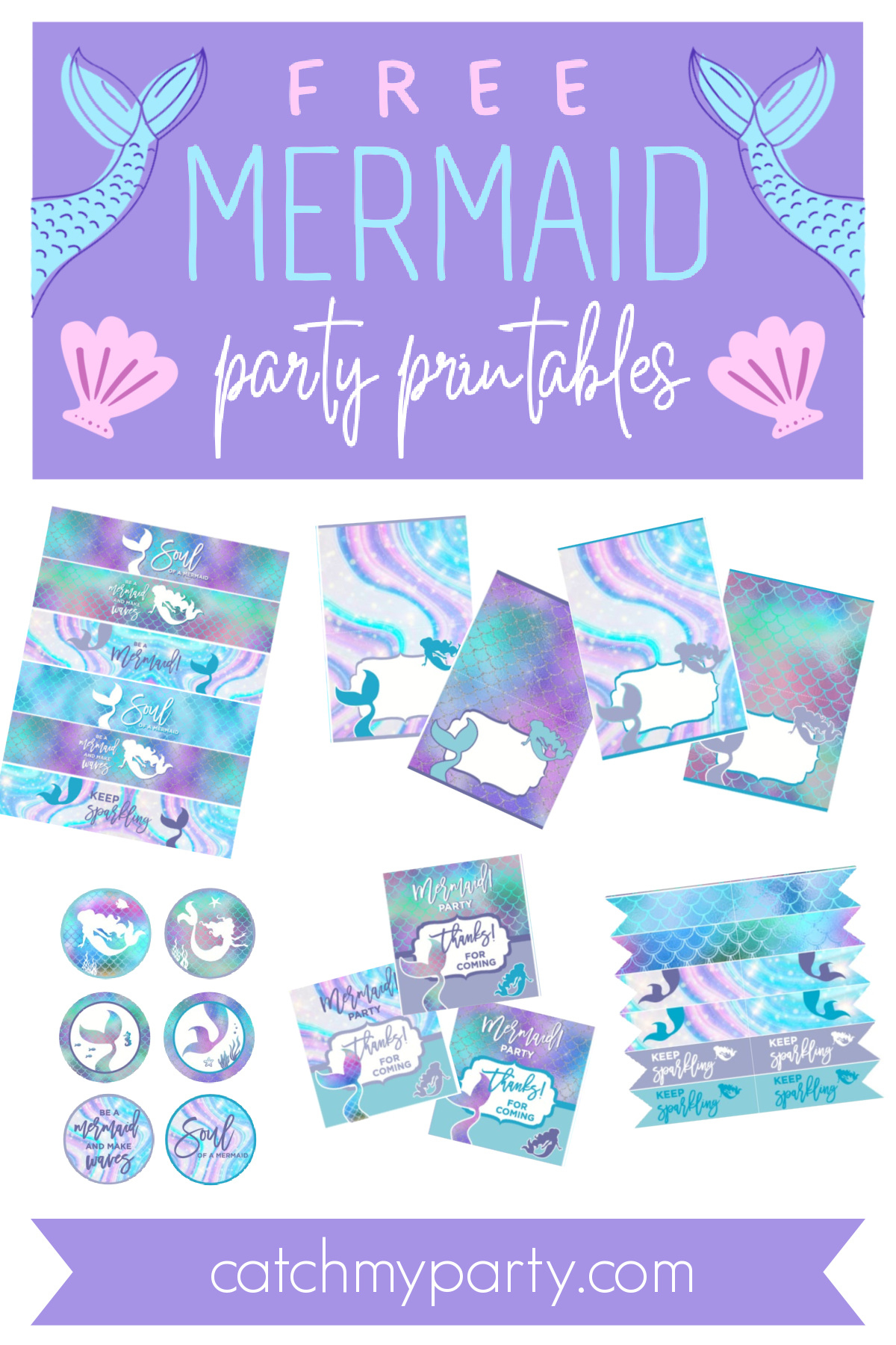 Fabulous Free Mermaid Party Printables! | Catch My Party within Free Printable Mermaid Party