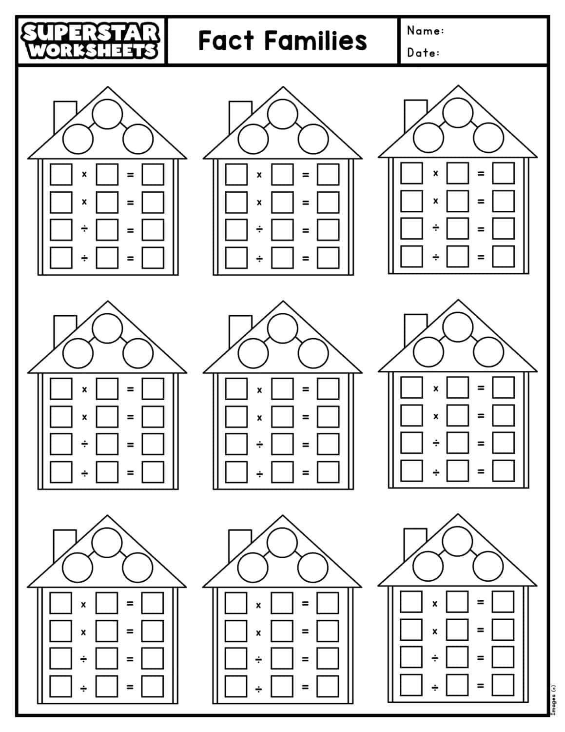 Fact Family Worksheets - Superstar Worksheets within Fact Family Worksheet Printable