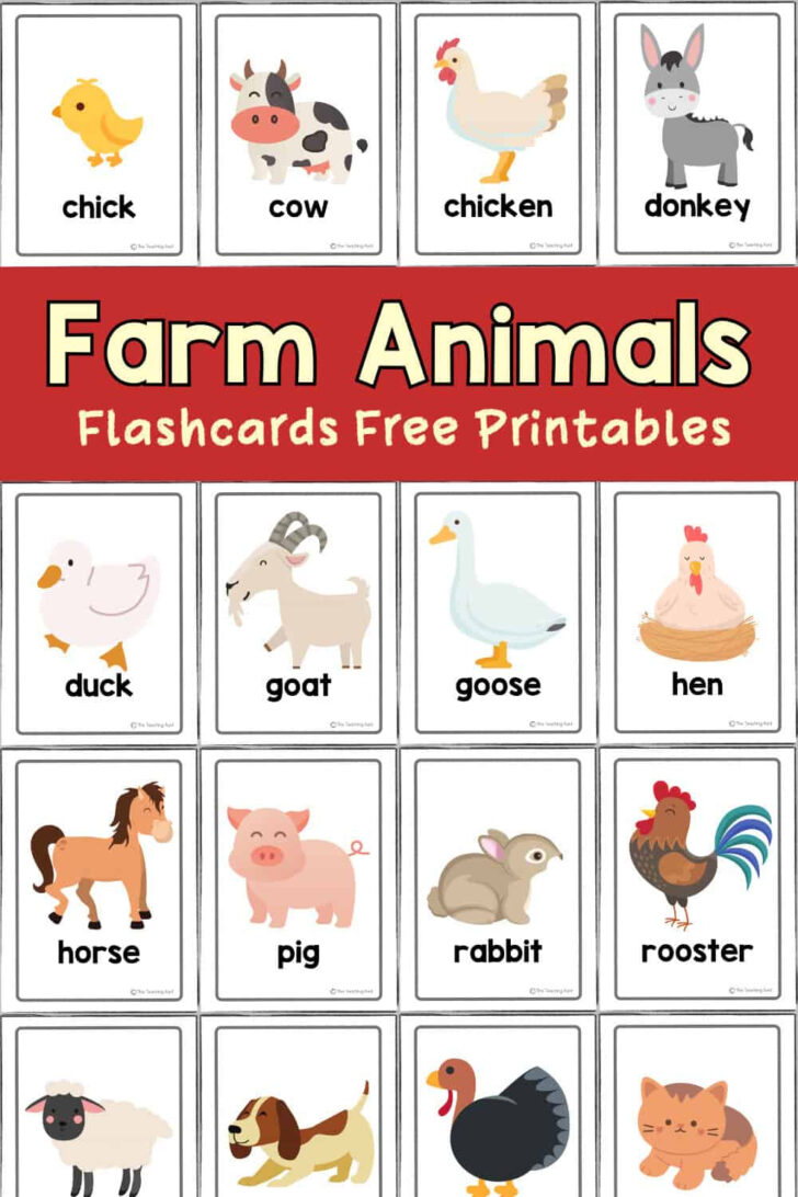 Farm Animals Flashcards Free Printable