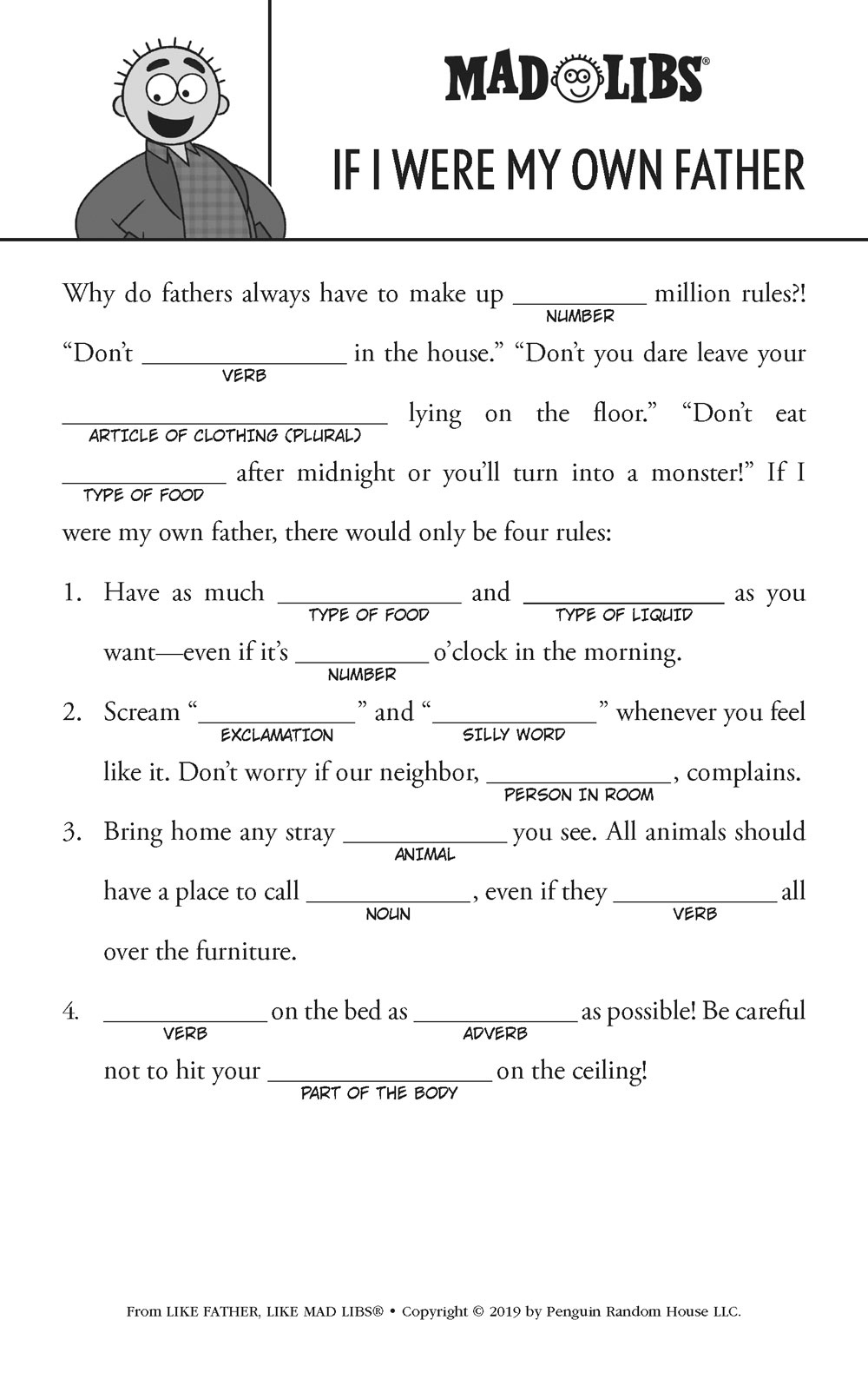 Father&amp;#039;S Day Printables &amp;amp; Activities | Brightly within Father&amp;amp;#039;s Day Mad Libs Printable