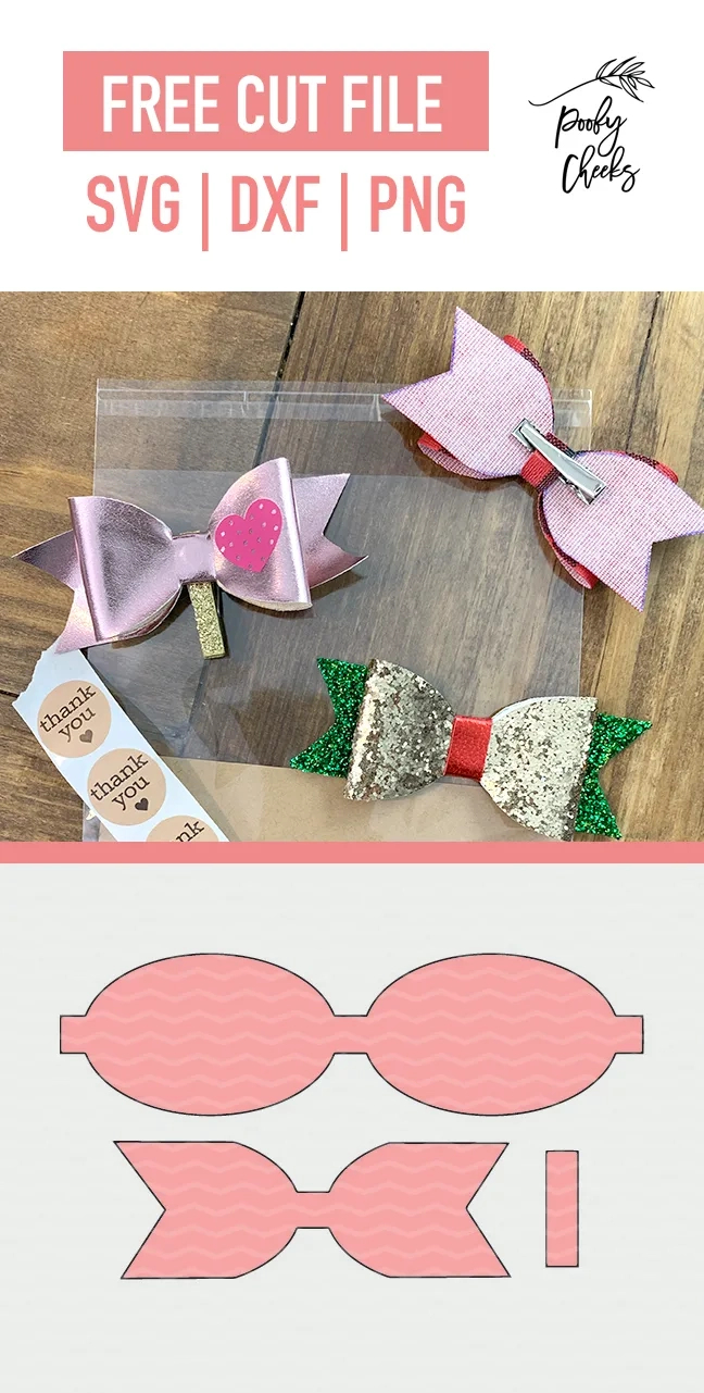 Faux Leather Hair Bow Tutorial - Bow Cut File And Pdf Template - F throughout Faux Leather Bow Template Free Printable