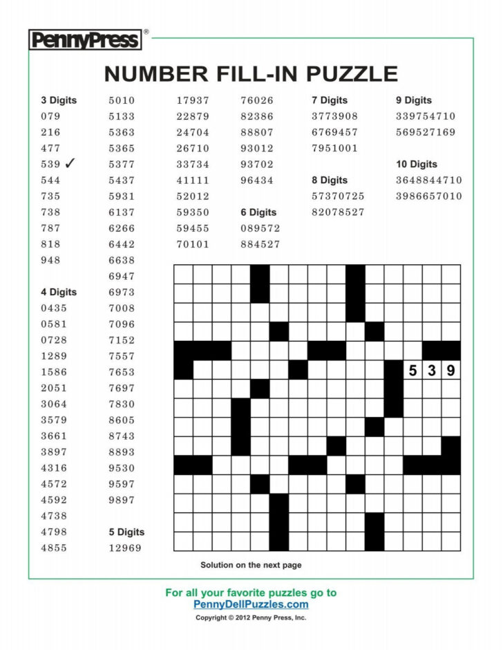 Free Printable Fill in Word Puzzles