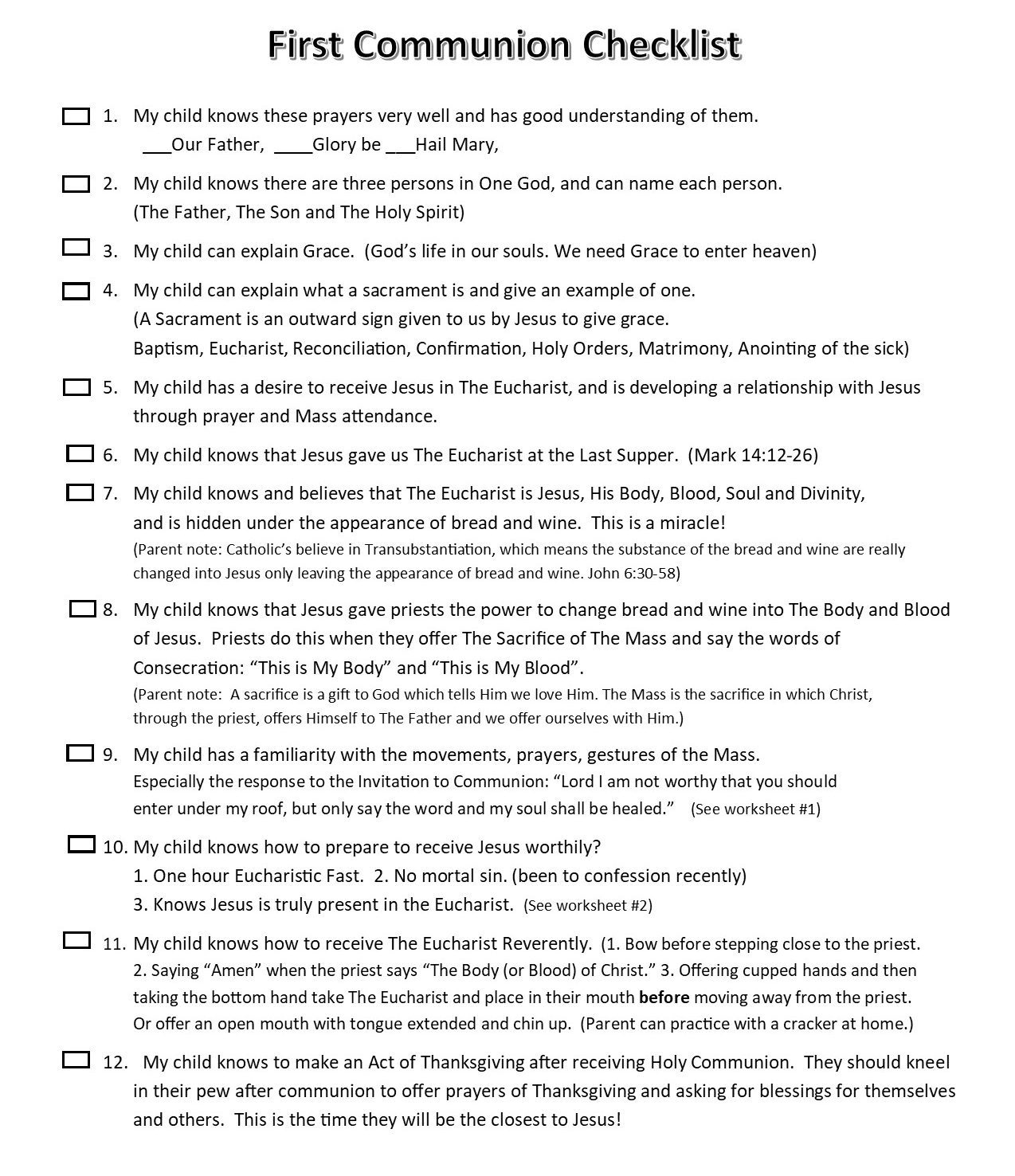 First Holy Communion Preparation – St. Bartholomew – St. Joseph pertaining to Free Printable First Communion Worksheets