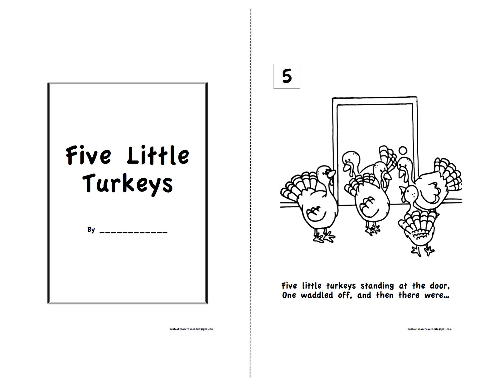 Five Little Turkeys with regard to 5 Little Turkeys Printable