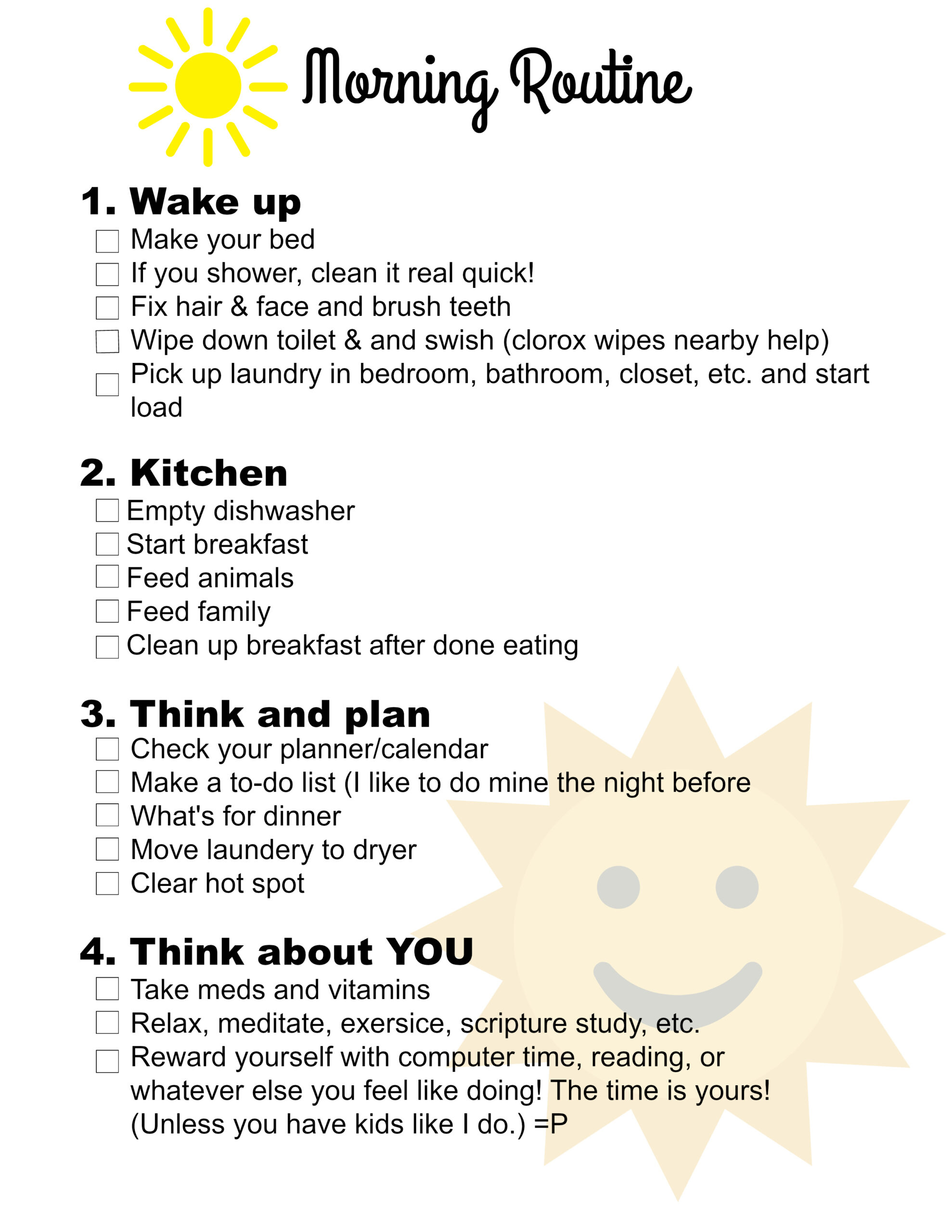 Flylady Inspired Morning Routine | Free Printable — Steemit in Free Printable Flylady Daily Routine