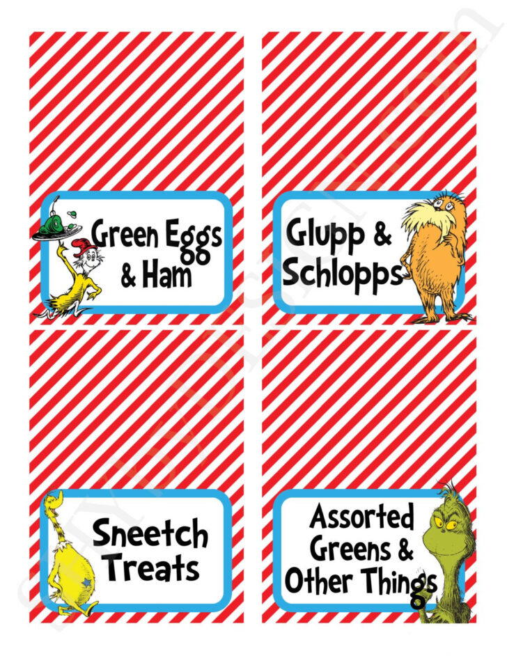 Free Printable Dr Seuss Food Labels