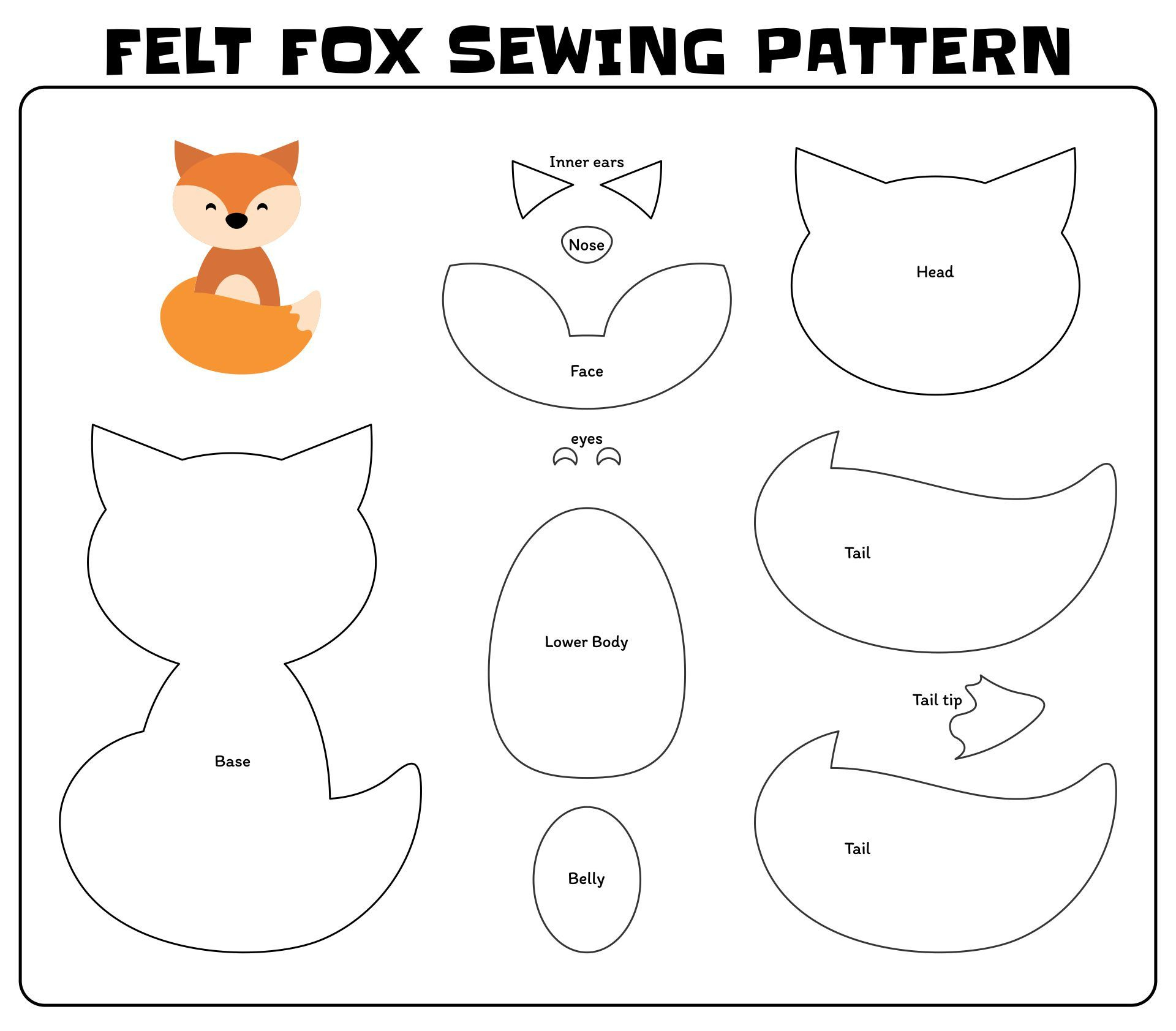 Fox Pattern - 10 Free Pdf Printables | Printablee with regard to Printable Free Fox Sewing Pattern